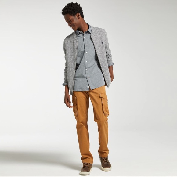 NEW TIMBERLAND MEN'S SLUB FULL-ZIP SWEATER - Picture 5 of 6